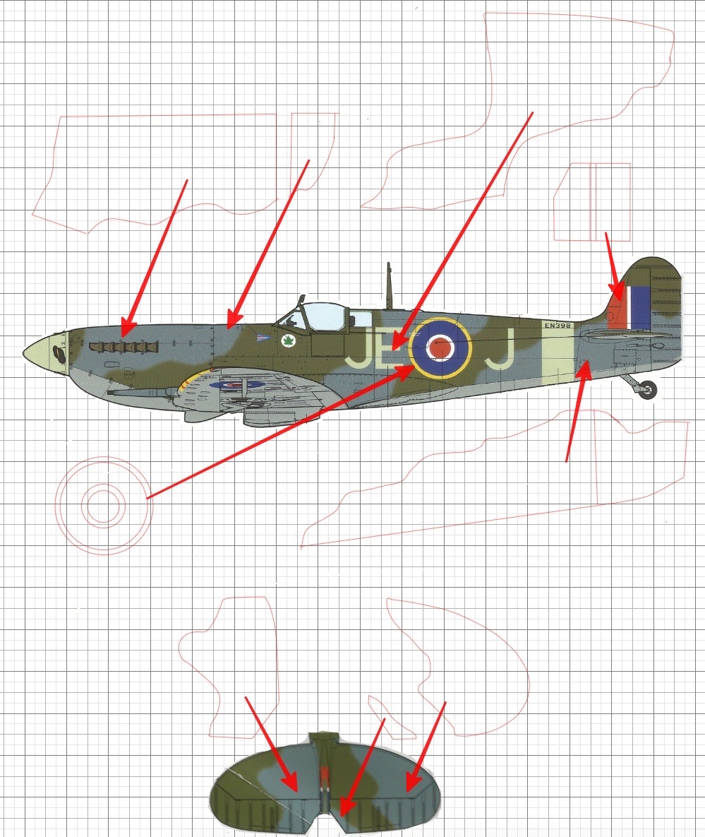 Camouflage and insignia masks for Mk IX Spitfire