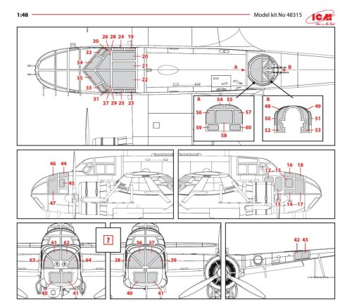 Canopy Mask - ICM 48315 - 1/48 - Bristol Beaufort Mk.IA